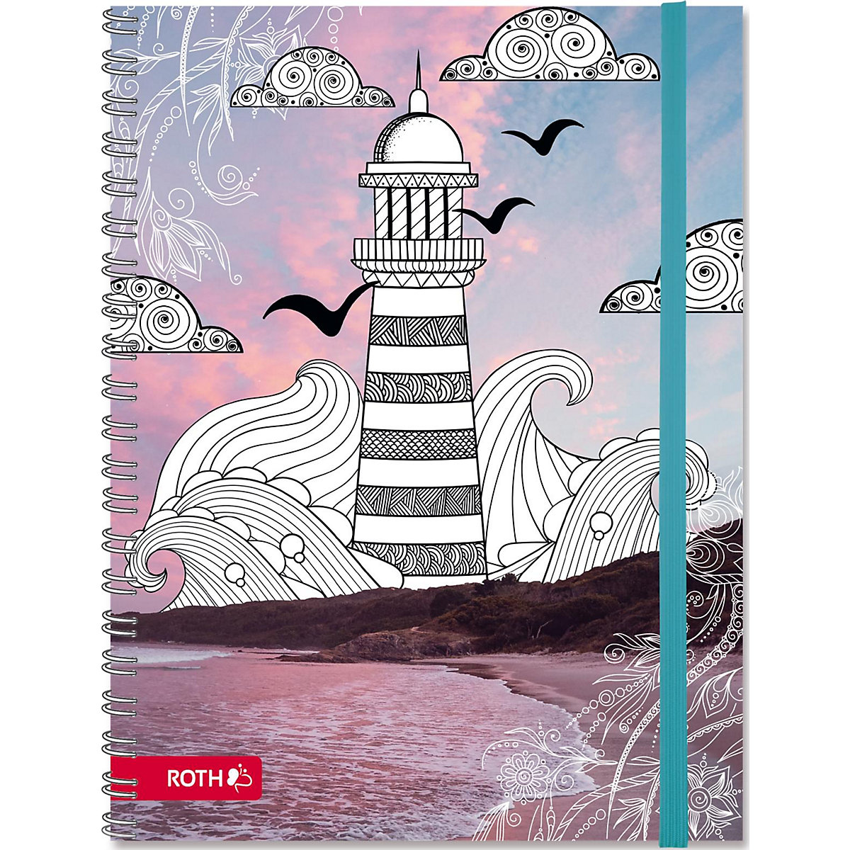 Roth Ideen Schülerkalender Scribble Time 2.0 Lighthouse immerwährend inkl. Sticker &amp; Haftnotizen