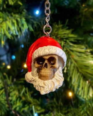 Totenschädel Weihnachtsmann Schlüsselanhänger 5 5cm Partydeko
