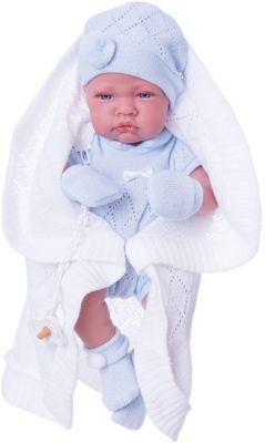 Кукла-младенец Тони (мальчик) в голубом, 42 cм, Juan Antonio