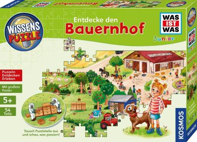 Image of Kosmos 682651 - Wissenspuzzle, WAS IST WAS, Junior Entdecke den Bauernhof