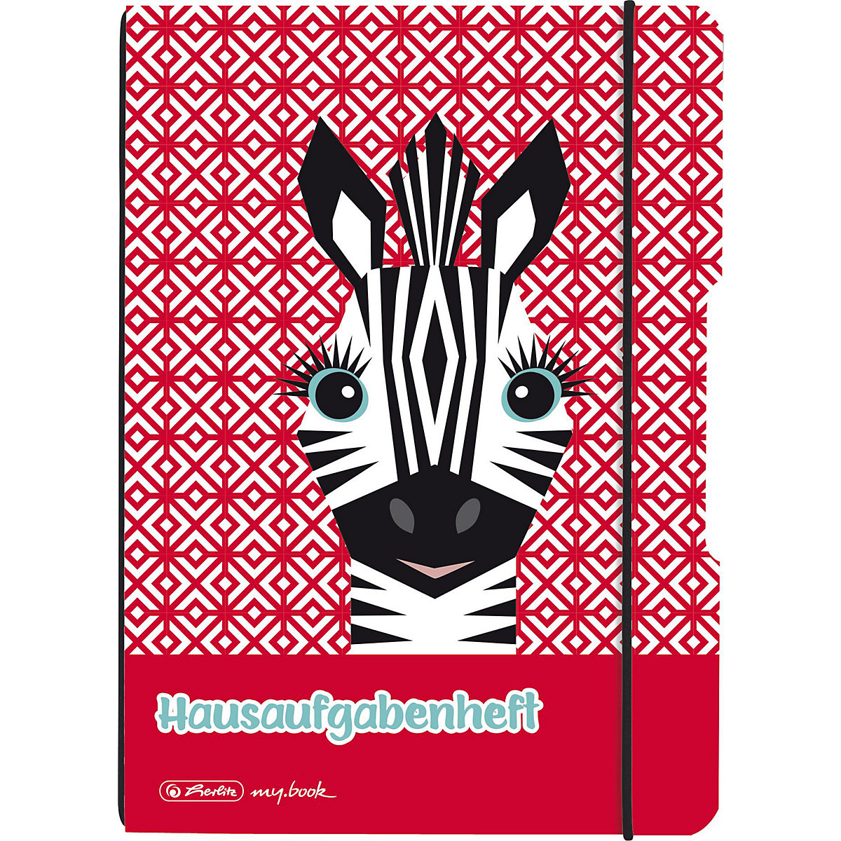 herlitz Aufgabenheft Cute Animals Zebra A5 48 Blatt mit Verschlussgummi