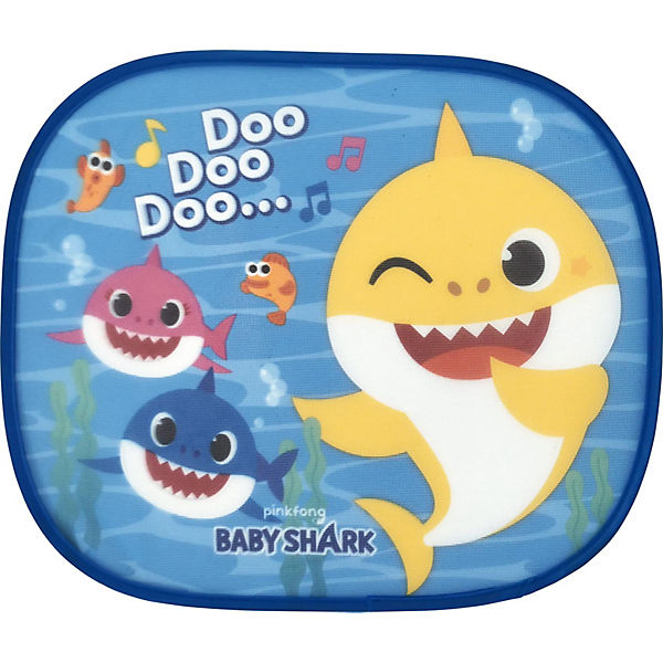 Sonnenschutz für Seitenscheibe Baby Shark, 2 Stück inkl. Malposter