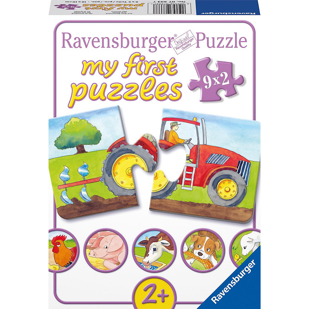 Ravensburger 9er Set Puzzle je 2 Teile 18x 10 cm Auf dem Bauernhof