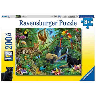Puzzle, 200 Teile XXL, 49x36 cm, Tiere im Dschungel