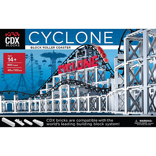 CDX Cyclone Block Roller Coaster - Achterbahn-Bausteinset 1012 tlg.