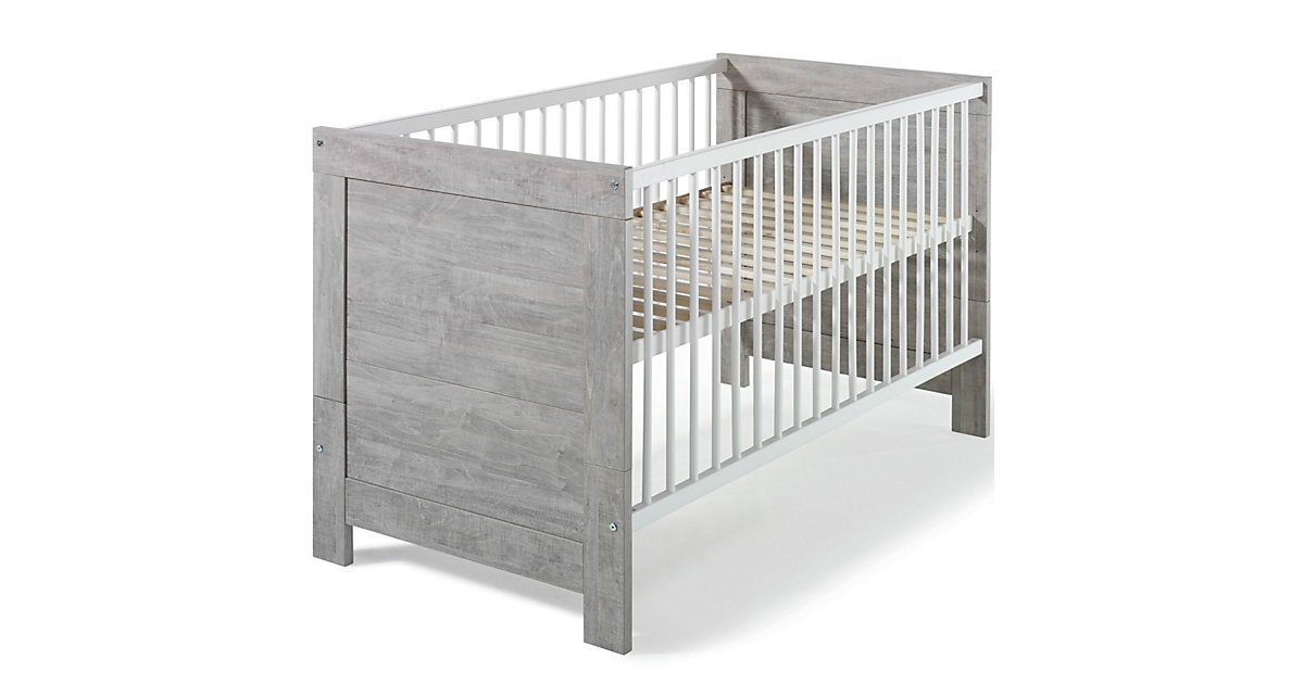 Kinderbett NORDIC DRIFTWOOD, Drift Wood/weiß, 70 x 140 cm grau