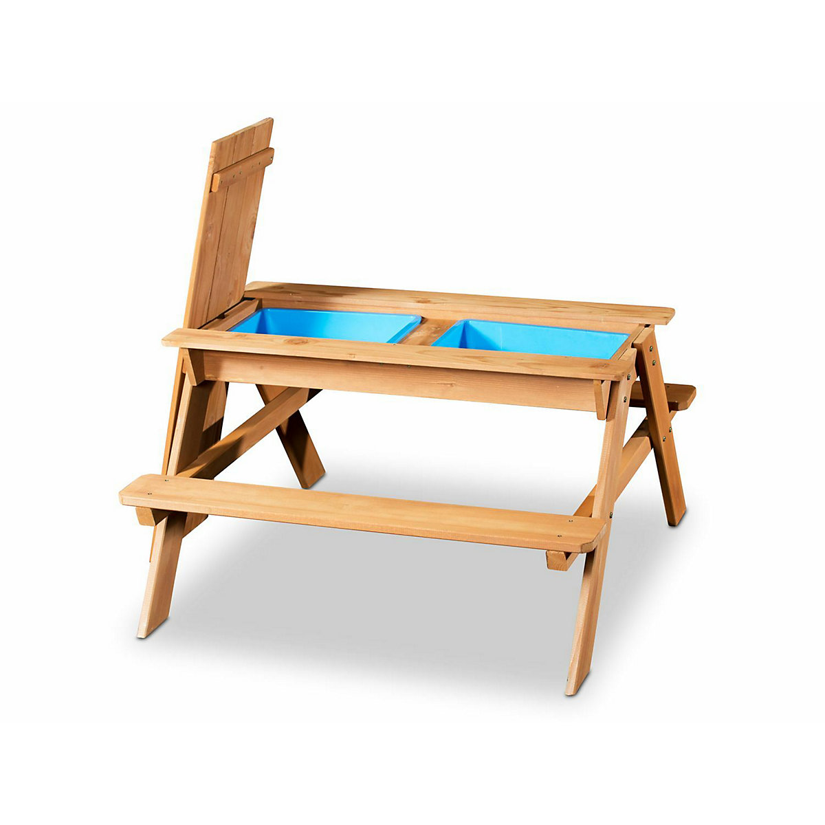 Coemo 2in1 Kindersitzgruppe und Sand-und Wasserspieltisch aus Holz