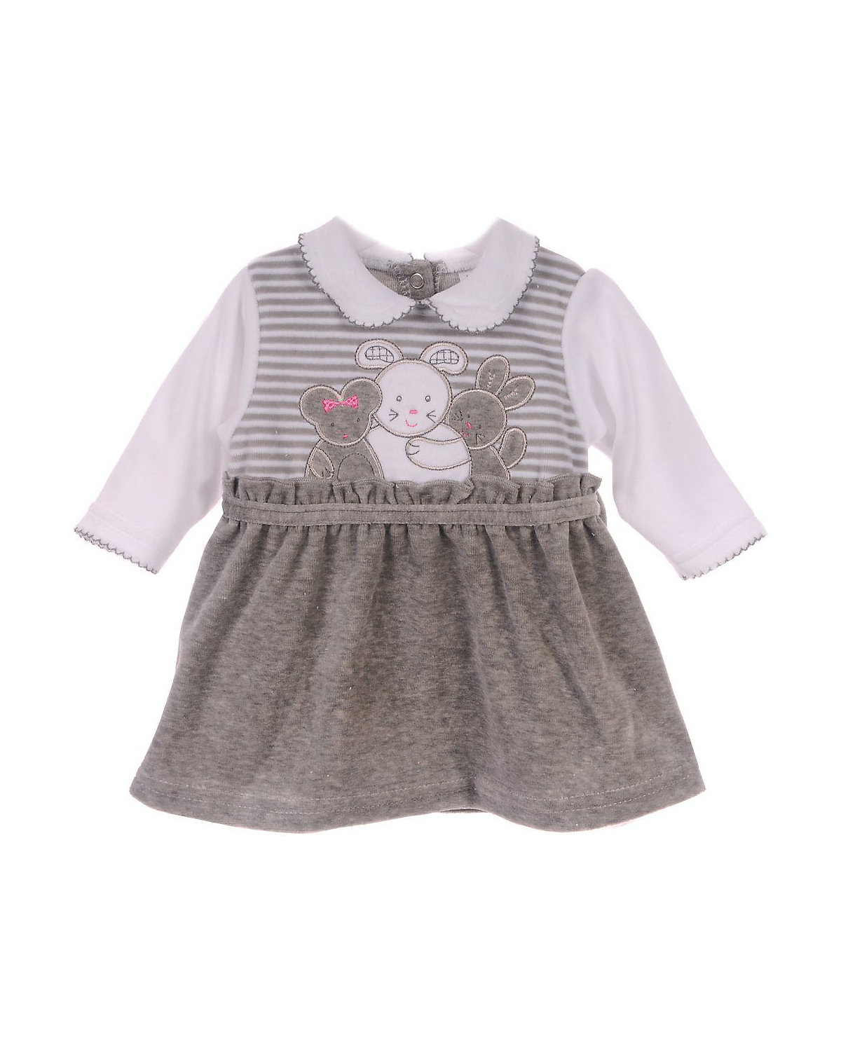 La Bortini Baby Kleidchen Babykleid mit Druckknöpfen Kleider für Mädchen