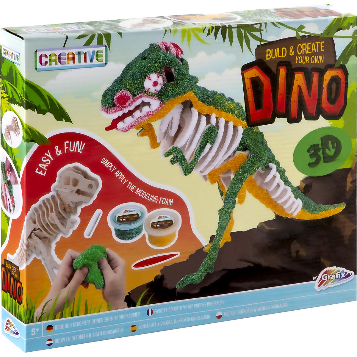 Grafix™ Modellier Bau- und Deko-Set 3D-Dino