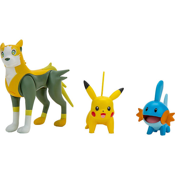 Pokémon - Battle Figure Set - Hydropi, Pikachu #1, Bellektro, 2 x 5 cm + 7,5 cm