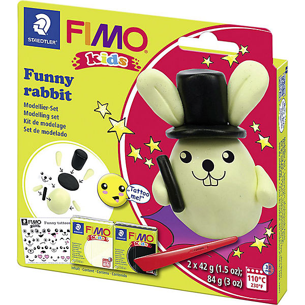 FIMO Kids Modelliermasse Set, lustige Hasen