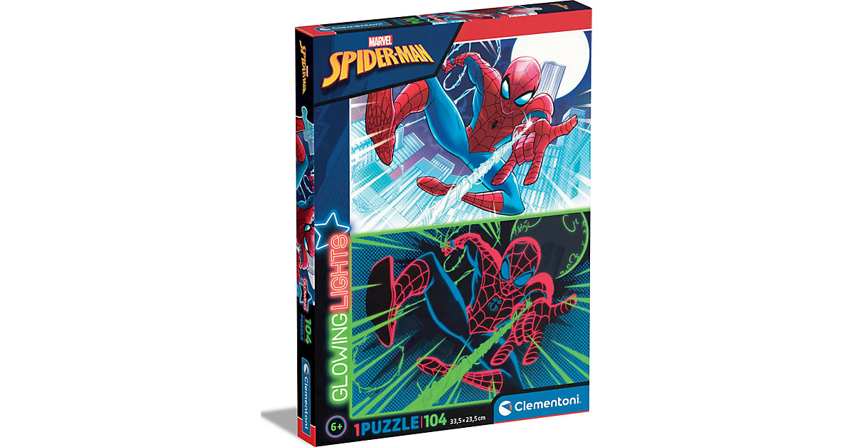 Puzzles: Clementoni Puzzle 104 Teile, Glowing Lights - Spiderman
