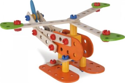 Eichhorn Constructor Flugzeug Set 17-tlg Baukasten Bausatz Holzflugzeug 
