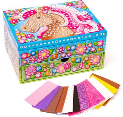 Sticky Mosaics Juwelen Box Schmuckkästchen mit Schmetterlings Motiv 