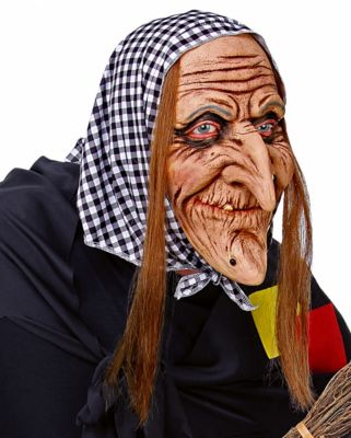 Orl Maske Hexe mit Kopftuch und Haaren zu Karneval Fasching Halloween 