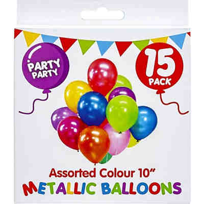 Luftballons Metallic Balloon, 25 cm, 15 Stück