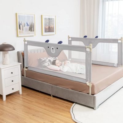Baby Bettgitter Bettschutzgitter für Kinder ab 18 Monaten bis 5 Jahren Sleepn Keep Bettgitter Rausfallschutz Pink 180x42 cm 