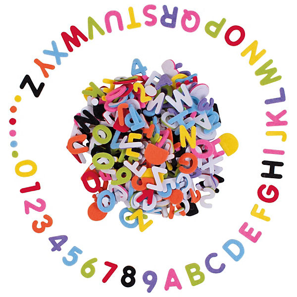 Playbox Filzbuchstaben und Zahlen, 500 Teile