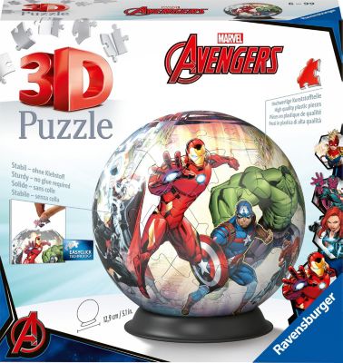 Image of 3D Puzzle 11496 - Puzzle-Ball Avengers - 72 Teile - Puzzle-Ball Superhelden und Marvel-Fans Kinder