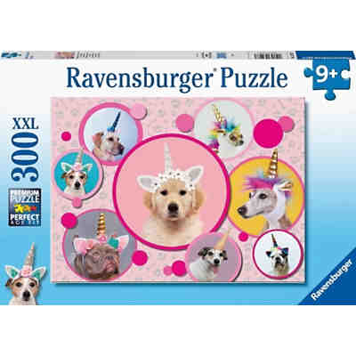 Kinderpuzzle - Knuffige Einhorn-Hunde - 300 Teile Puzzle