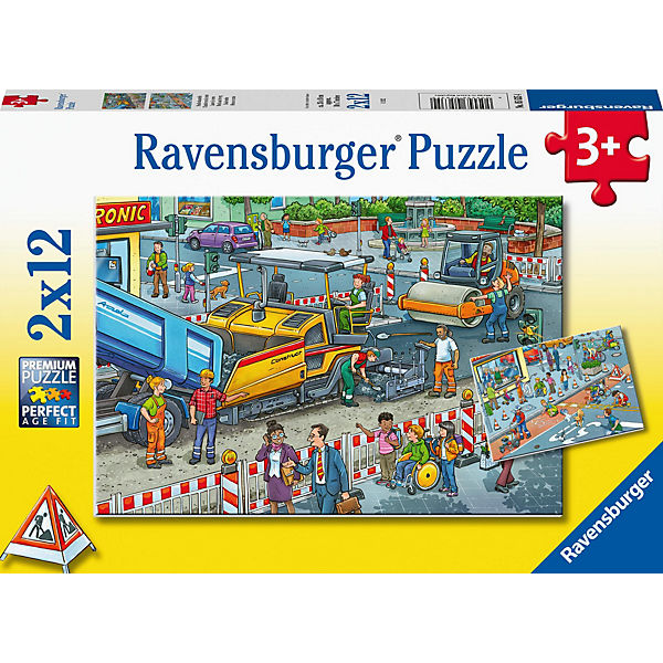 Kinderpuzzle - Straßenbaustelle - 2x12 Teile Puzzle