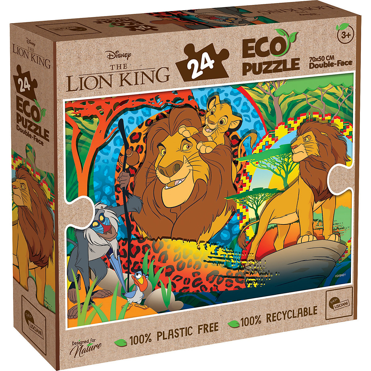 Eco-Puzzle Disney König der Löwen 24 Teile 70 x 50 cm doppelseitig