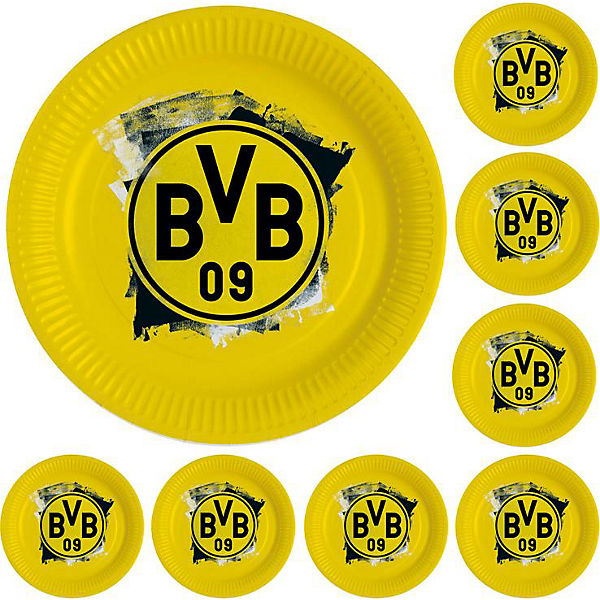 Pappteller Borussia Dortmund 23cm, 8 Stück