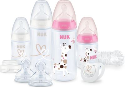 Flaschenbox mit 4 NUK First Choice Plus Babyflaschen Starter Set Girl 