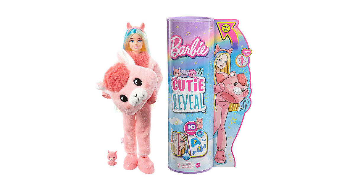 Spielzeug/Puppen: Mattel Barbie Cutie Reveal Traumland Fantasie Serie Puppe - Lama