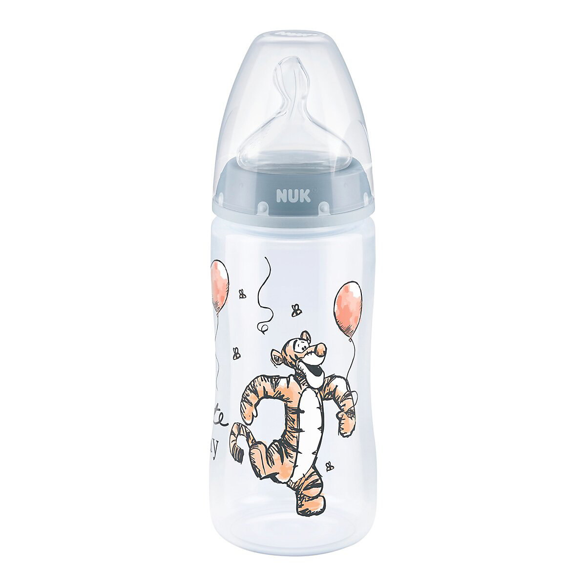 NUK Disney Winnie Puuh First Choice+ Babyflasche mit Temperature Control kiefergerechter Trinksauger 300ml 0-6 Monate Blau