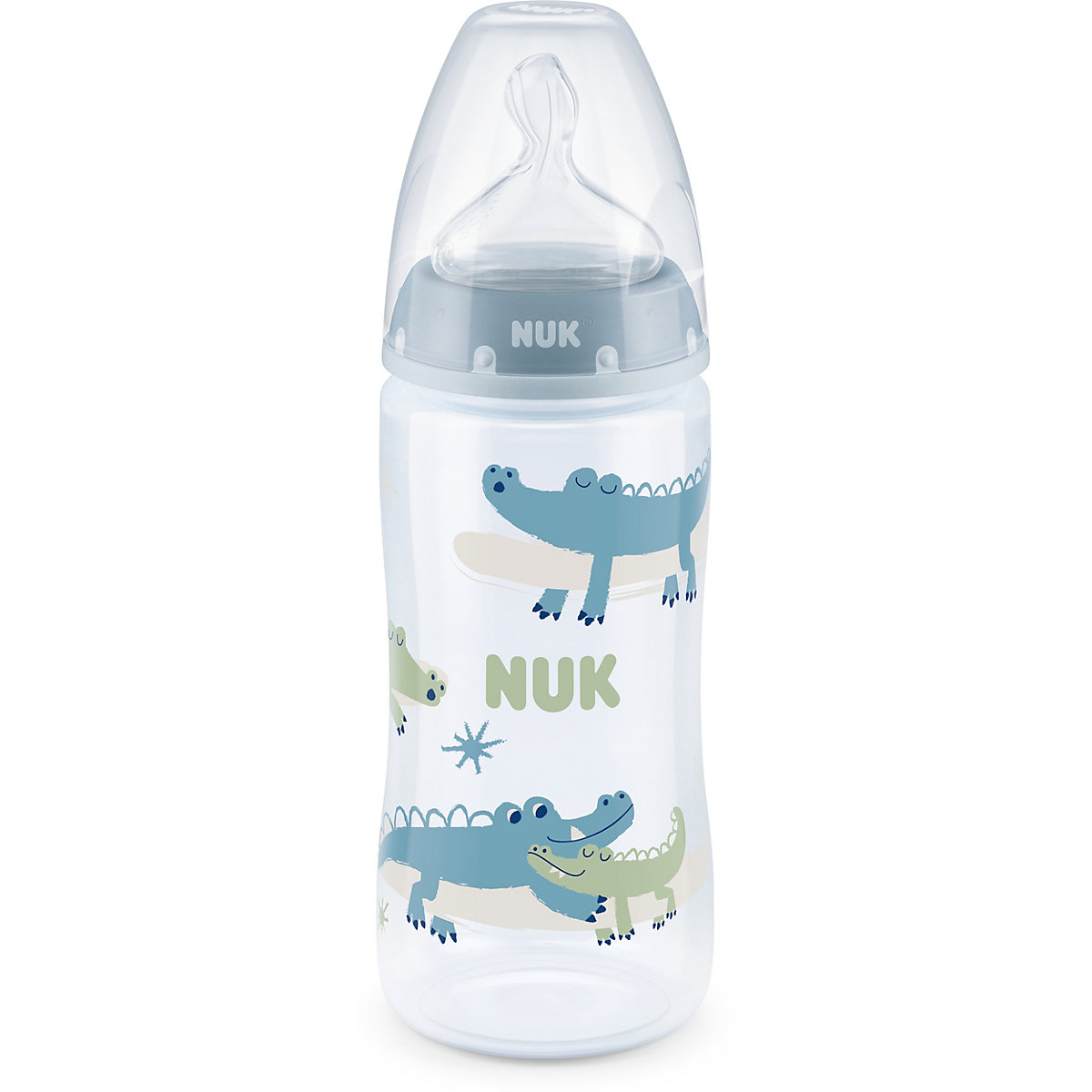 NUK First Choice+ Babyflasche mit Temperature Control kiefergerechter Trinksauger 300ml 6-18 Monate blau