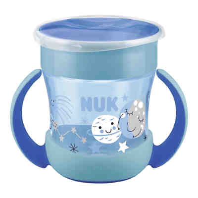 NUK Mini Magic Cup Night, 160ml, einzigartiger Trinkrand, abdichtende Silikonscheibe, ab 6 Monaten, 1 Stück, Blau