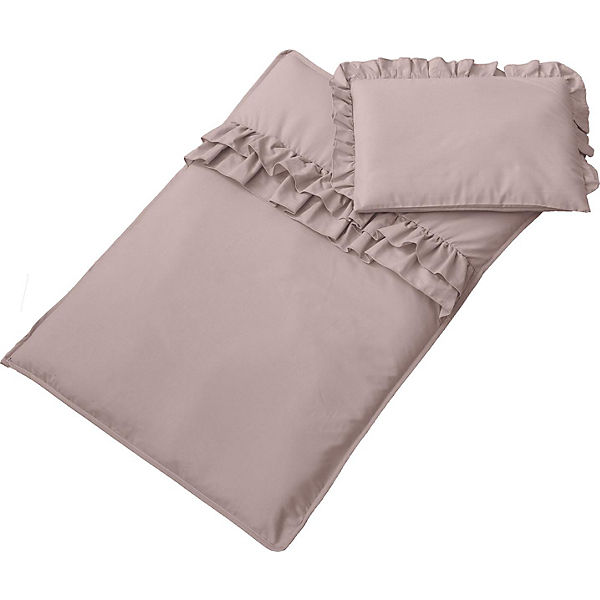 Nordville Set Bettwäsche aus Baumwolle für Kinderwagen Kissen + Decke, 100 x 135 + 40 x 60, rosa