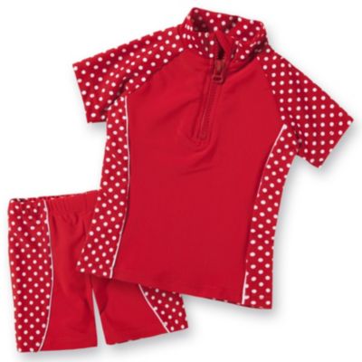 2-teiliger Kinder Schwimmanzug mit UV Schutz rot Gr. 98/104 Mädchen Kleinkinder