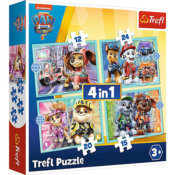 4 in 1 Puzzles - Happy PAW Patrol, 12/15/20,/24 Teile