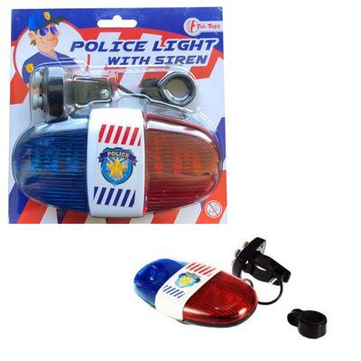 Toi-Toys 55008A Polizeilicht für Kinder mir Sirene und B Fahrradlampe Polizei 