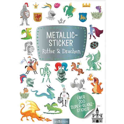 Metallic-Sticker - Ritter & Drachen