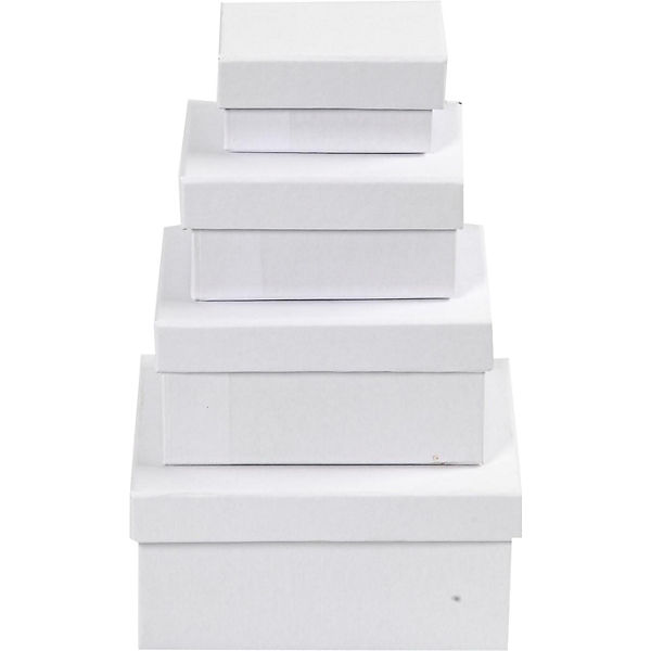 Boxen rechteckig-4er, weiß 11x14x6,5 cm