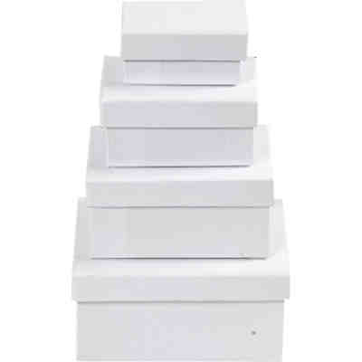Boxen rechteckig-4er, weiß 11x14x6,5 cm