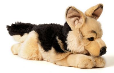 Deutscher Schäferhund NATAN liegend Kuscheltier 38 cm Plüschtier Plüschhund Hund 