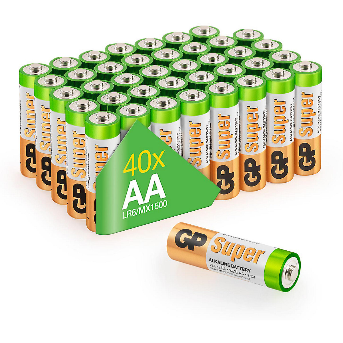 GP Batteries Alkaline Batterien Multipack AA Mignon LR 06 (40er Pack)