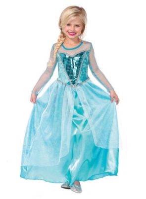 Mädchen Kostüm Prinzessin Elsa Blau 8-teiliges Set 
