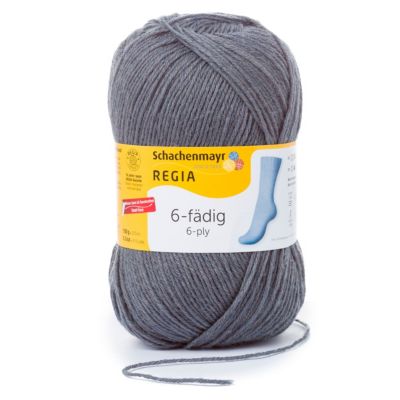 REGIA Handstrickgarne 6-fädig Uni 150g Dunkelgrau