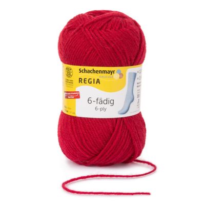 REGIA Handstrickgarne 6-fädig Uni 50g Cherry