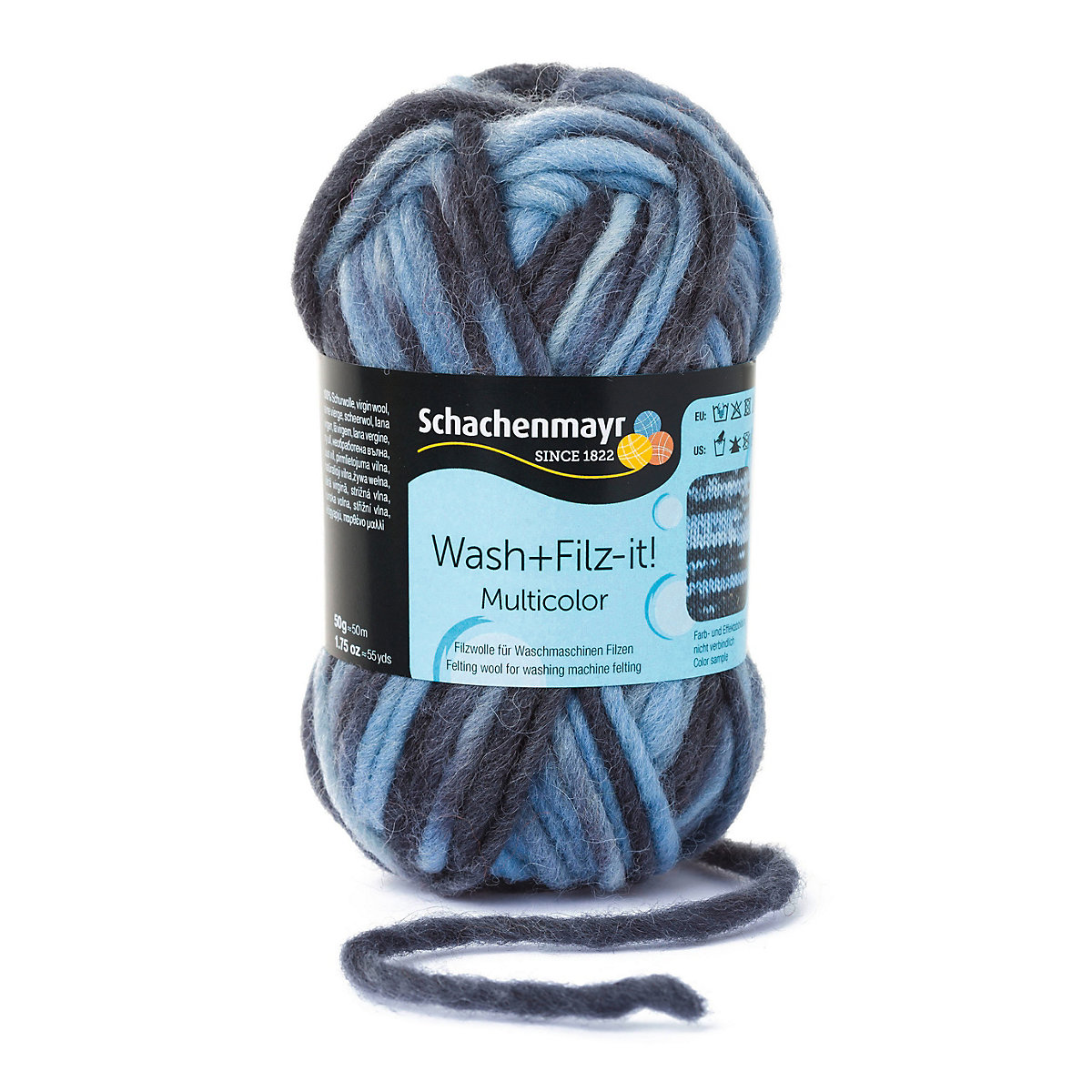 Schachenmayr Filzgarne Wash+Filz-it! Multicolor 50g bleu-graphit