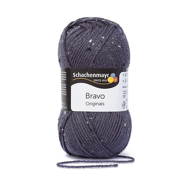 Handstrickgarne Bravo, 50g Graublau Tweed