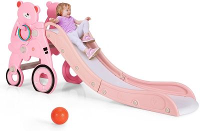 WDW Babys Kinder Faltbar Slide Grün/Pink Innen Aussen Garten Spielzeug 