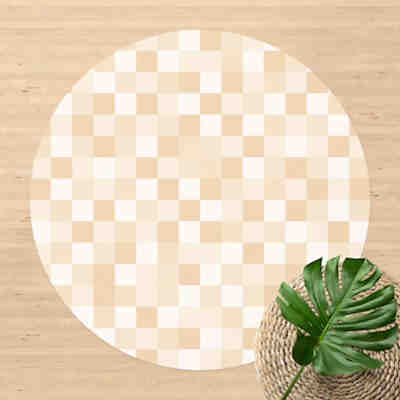 Runder Vinyl-Teppich Geometrisches Muster Mosaik Gelb