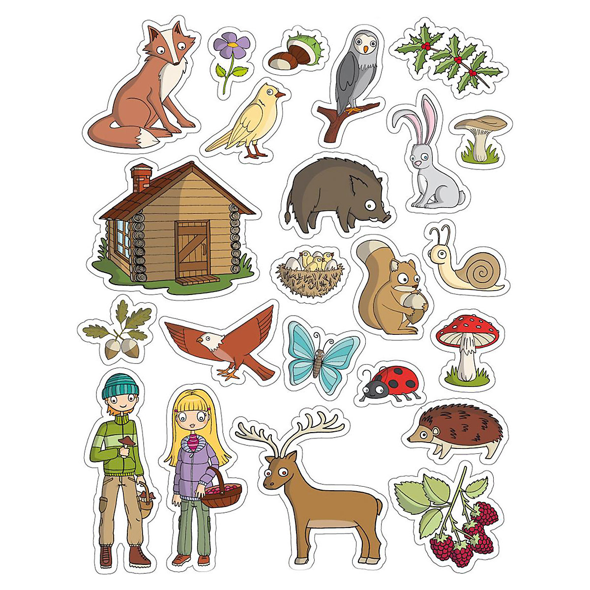 APLI Kids Waldtiere Sticker wiederverwendbar 12 Blätter