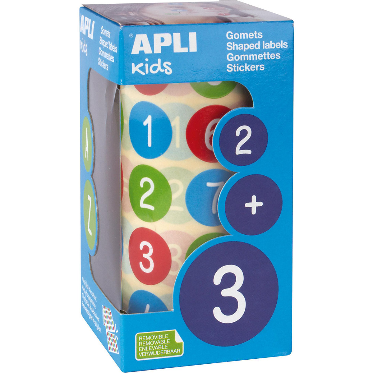 APLI Kids 900 Zahlen Sticker in 3 verschiedenen Farben